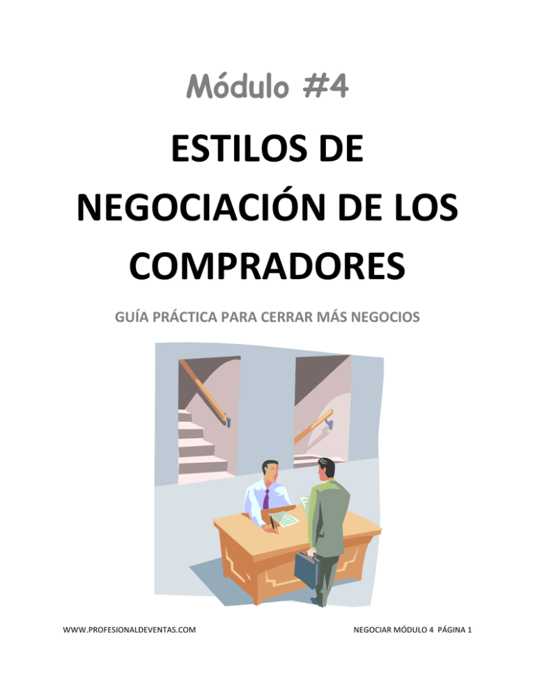 Negociar Modulo Estilos De Negociacion De Los Compradores F