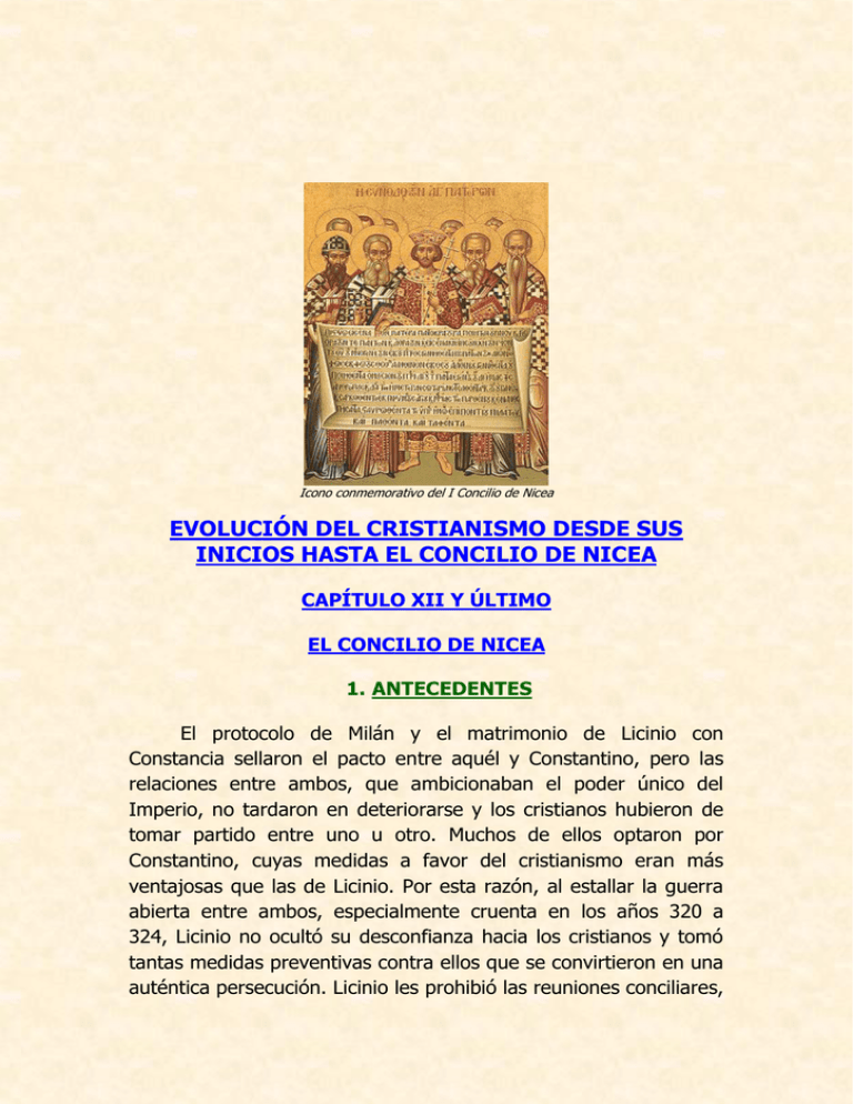 evolución del cristianismo desde sus inicios hasta el concilio de nicea