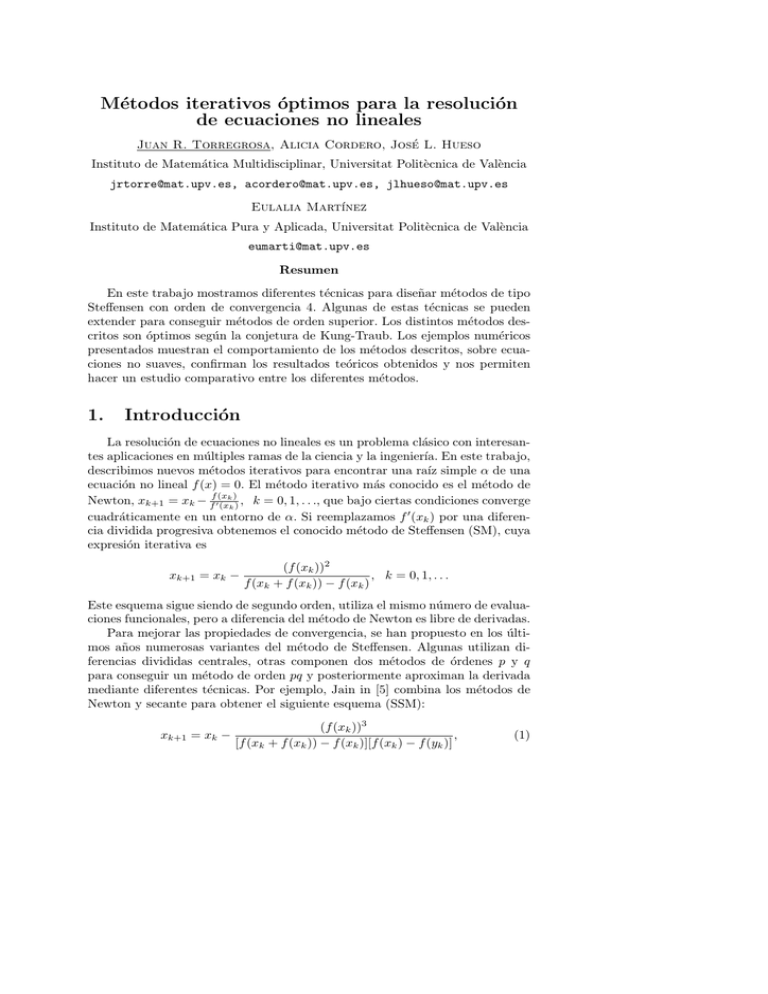 Métodos iterativos óptimos para la resolución de