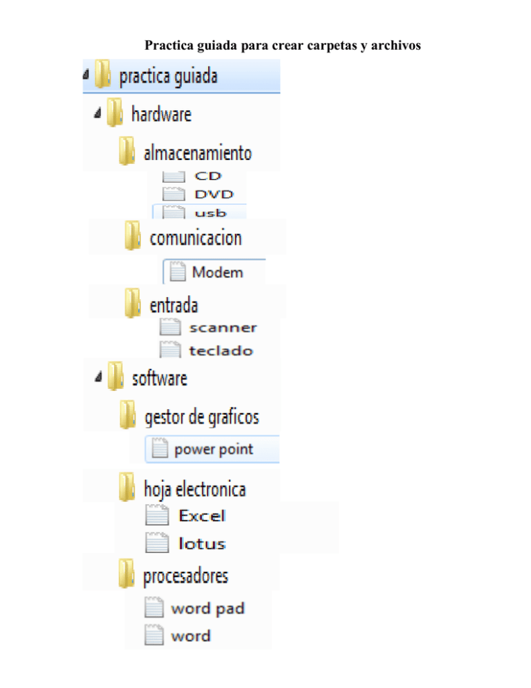 Practica Guiada Para Crear Carpetas Y Archivos