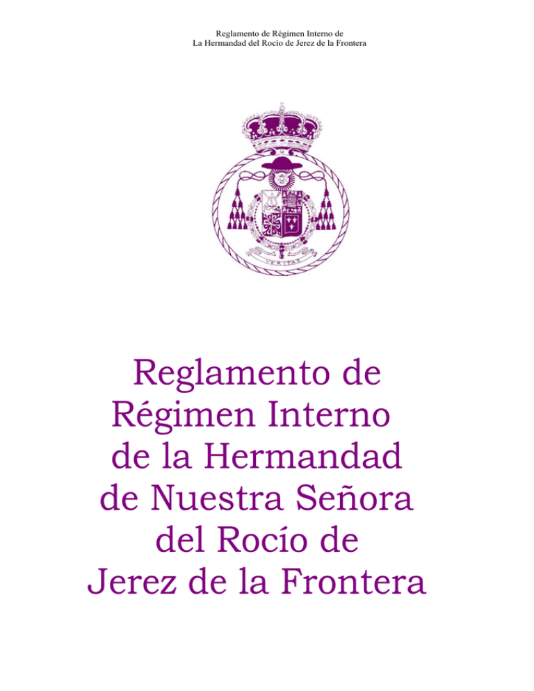 Reglamento De R Gimen Interno De La Hermandad Del Roc O De