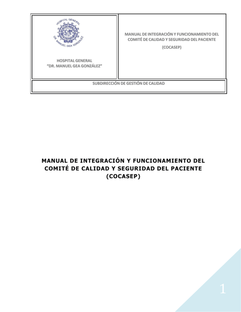 Manual De Integraci N Y Funcionamiento Del Comit De Calidad Y