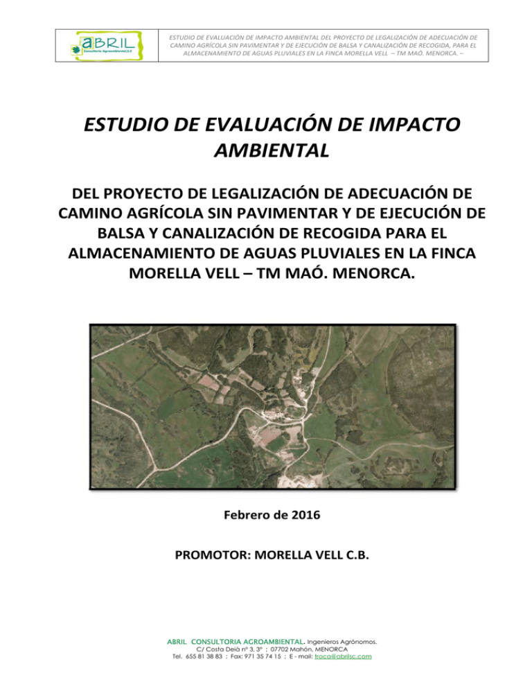 Estudio De Evaluaci N De Impacto Ambiental