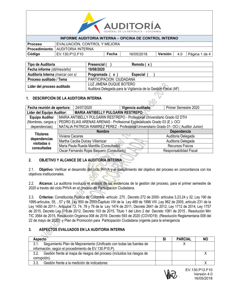 INFORME AUDITORIA INTERNA PC