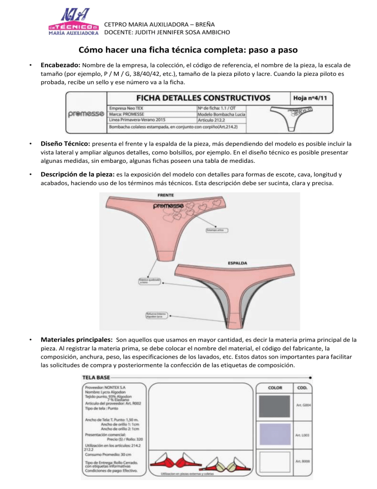 C Mo Hacer Una Ficha T Cnica Completa