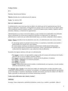 Trabajo Teórico Nº 1 Carrera: Materia: