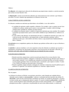 TEMA 2 para realizar as nosas funcións vitais. Un alimento