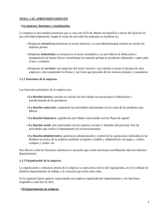 Aprovisionamiento en la Empresa: Funciones y Organización