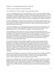 Atención a la diversidad e inclusión escolar