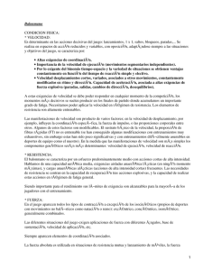 Balonmano CONDICION FISICA: * VELOCIDAD:
