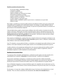 Beneficios del ejercicio físico