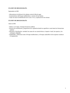 Examen Biogeografía: Bosque Mediterráneo y Desiertos