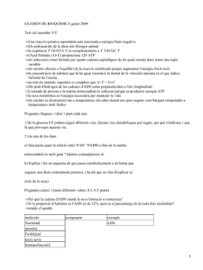 EXAMEN DE BIOQUIMICA gener 2004 Test cal repondre V/F •