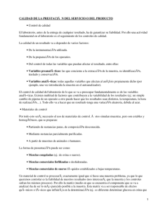 Calidad de prestación del producto de laboratorio