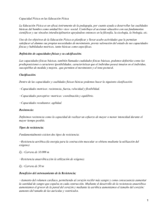 Capacidad Física en las Educación Física