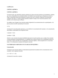 CAPÍTULO I CINÉTICA QUÍMICA