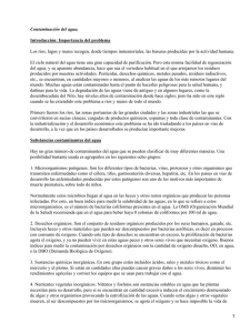 Contaminación del agua. Introducción: Importancia del problema