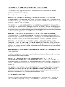 Contratos de trabajo. Los derechos del artículo 51 de la Constitución Española