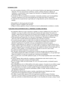 INTRODUCCIÓN La crisis económica iniciada en 1929 es uno de los... mitad del s.XX. Sus consecuencias económicas, sociales y políticas afectaron... •