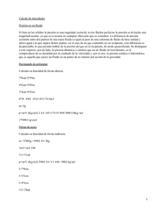 Calculo de densidades Presión en un fluido