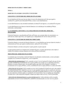 DERECHO FINANCIERO Y TRIBUTARIO TEMA 1. CONCEPTO Y CONTENIDO DEL DERECHO FINANCIERO.