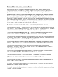 Derechos y deberes de los usuarios de Servicios Sociales