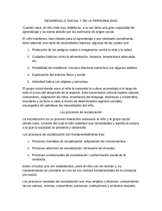Desarrollo social y de la personalidad