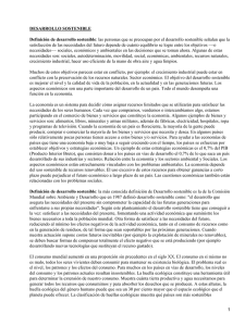 DESARROLLO SOSTENIBLE Definición de desarrollo sostenible
