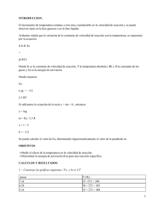 Determinar velocidad de reacción