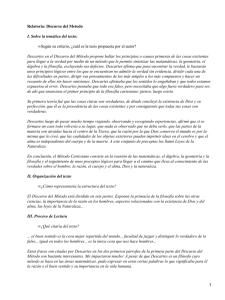 Relatoría: Discurso del Metodo I. Sobre la temática del texto: •