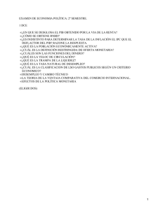 EXAMEN DE ECONOMIA POLÍTICA: 2º SEMESTRE. 1 DCE •