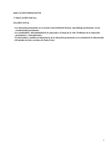 EDUCACIÓN PERMANENTE 1º EDUCACIÓN SOCIAL EXAMEN FINAL