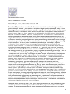 Universidad LaSalle Noroeste Ensayo: el laberinto de la soledad