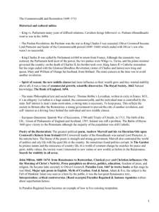 The Commonwealth and Restoration 1649−1713 Historical and cultural milieu