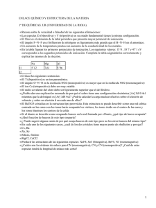 ENLACE QUÍMICO Y ESTRUCTURA DE LA MATERIA •