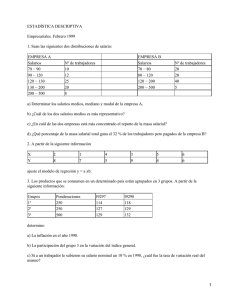 ESTADÍSTICA DESCRIPTIVA Empresariales. Febrero 1999