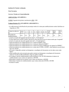 Instituto Dr Nicolás Avellaneda Nivel Terciario. Carrera: Técnico en Comercialización ASIGNATURA: ESTADÍSTICA