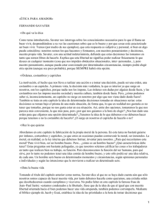 «ÉTICA PARA AMADOR» FERNANDO SAVATER De qué va la ética