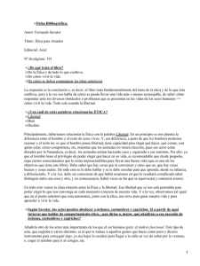 Ficha Bibliográfica: ¿De qué trata el libro? • Autor: Fernando Savater