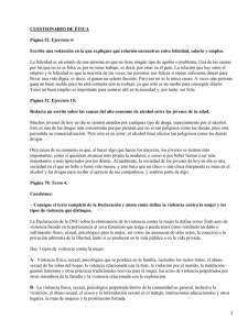 CUESTIONARIO DE ÉTICA Página 52. Ejercicio 4: