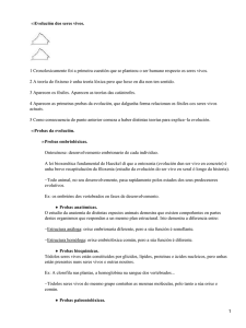 Evolución de los seres vivos