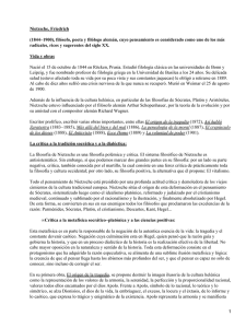 Filósofo y filologo alemán: Nietzsche