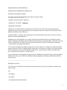 Formación e inserción laboral de jóvenes con dificultades
