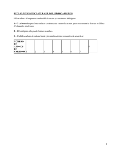 REGLAS DE NOMENCLATURA DE LOS HIDROCARBUROS 1.− 2.− 3.−