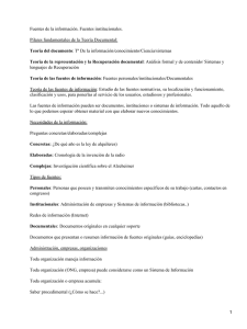 Fuentes de la información. Fuentes institucionales. lenguajes de Recuperación Teoría del documento