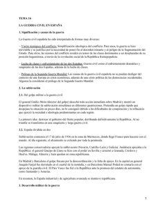 TEMA 16 LA GUERRA CIVIL EN ESPAÑA