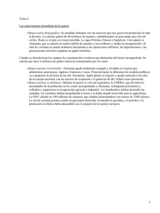 Tema 6 Las repercusiones inmediatas de la guerra Repercusión demográfica: