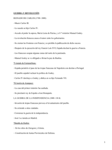 GUERRA Y REVOLUCIÓN REINADO DE CARLOS (1788−1808) −Muere Carlos III.