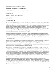 Historia de la humanidad y desarrollo social: Plan de estudios