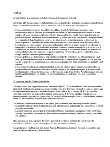 Imperialismo. Expansión colonial. Primera Guerra Mundial